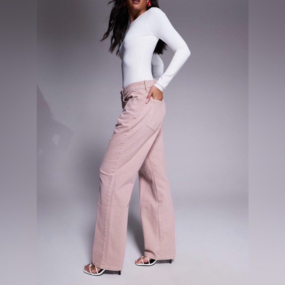 Good American Good 90s Mid Rise Relaxed Baggy Jeans in Dried Petal Size 2/26 NWT - Picture 3 of 10